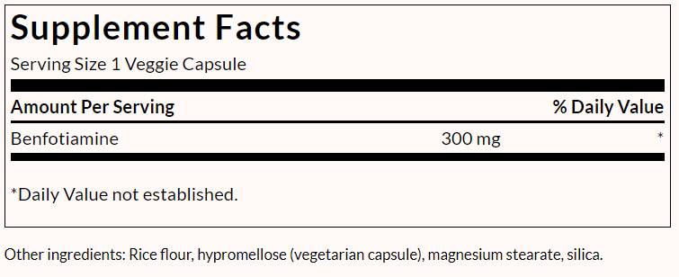 Benfotiamin 300 mg – Maximale Stärke – 60 Kapseln