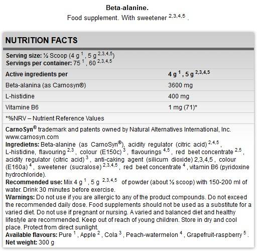 Beta-Alanin-Pulver – 300 Gramm