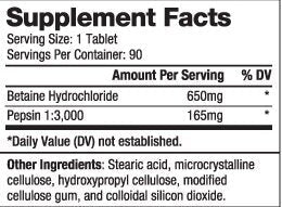 Betain HCL 650 mg/90 Tabs