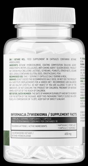 Betain HCl 650 mg 90 Kapseln