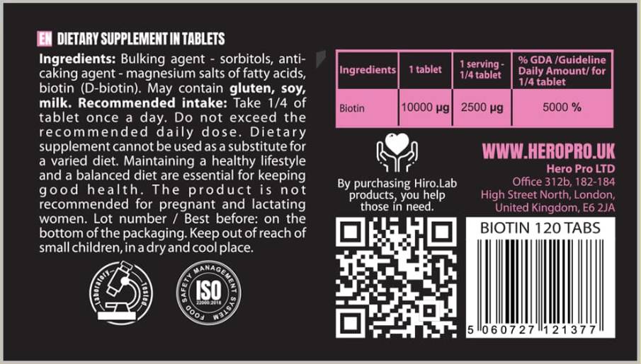 Biotin 10.000 µg – 120 Tabletten