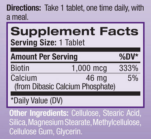 Biotin 1000mcg./100 Tabs.