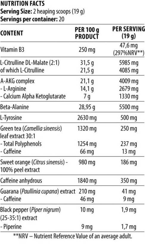 Blut und Eingeweide | Das Mind & Body Pre-Workout – 380 Gramm
