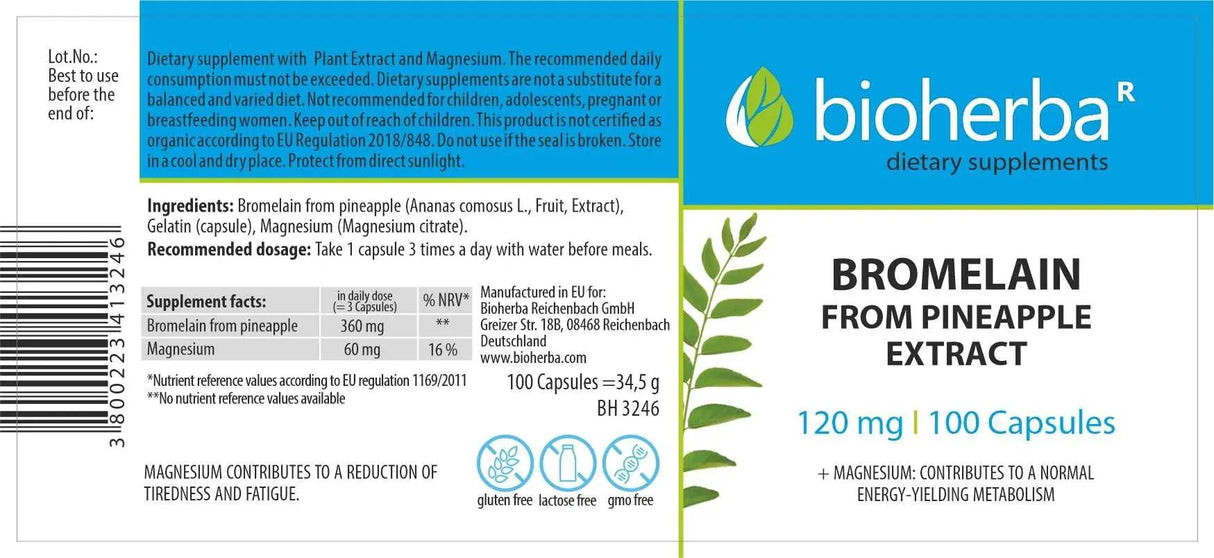 Bromelain 200 mg – 100 Kapseln