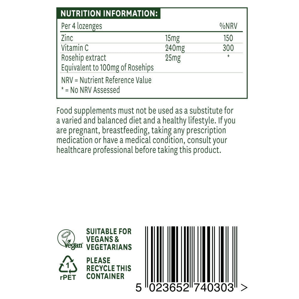 Zink + Vitamin C (Zink + Vitamin C) 30 Lutschtabletten NaturesAid