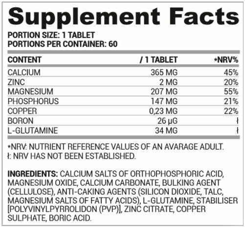 Ca/Zn/MG | Calcium-Magnesium-Zink-Formel – 60 Tabletten