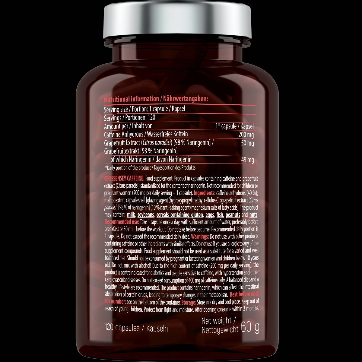 Koffein 200 mg – 120 Kapseln