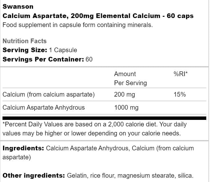 Calciumaspartat 200 mg 60 Kapseln