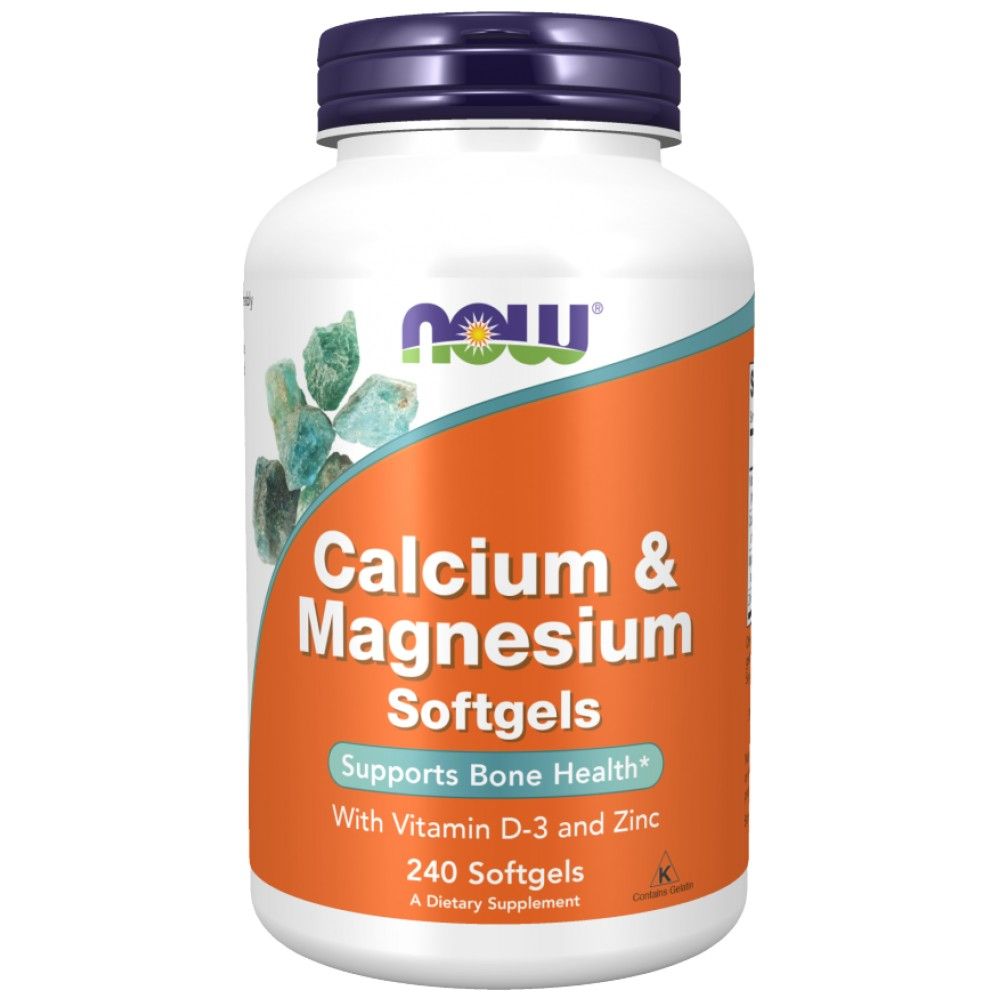 Kalzium- und Magnesium-Kapseln/mit Vit D und Zink – 240 Gelkapseln