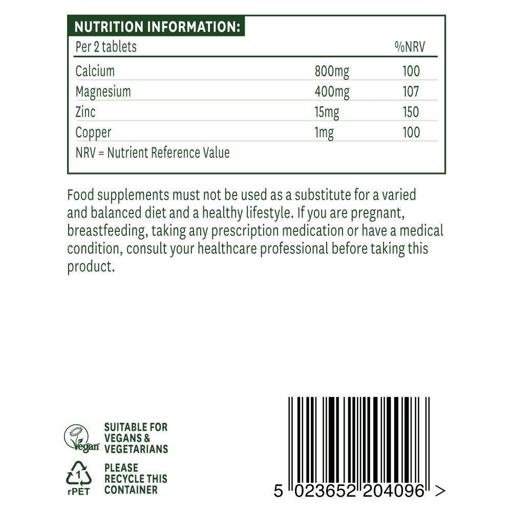 Kalzium, Magnesium und Zink (Kalzium, Magnesium + Zink) 90 Tabletten NaturesAid