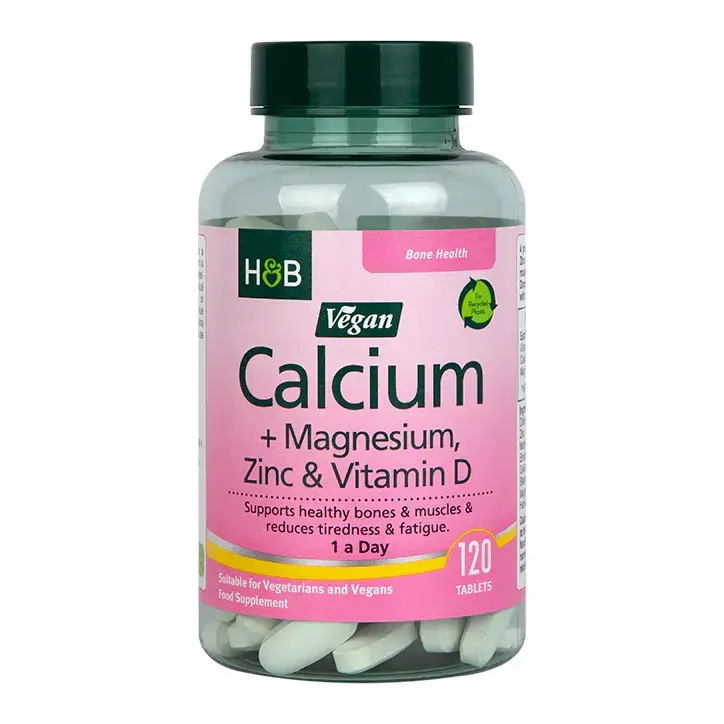 Kalzium, Magnesium, Zink und Vitamin D 120 vegane Tabletten