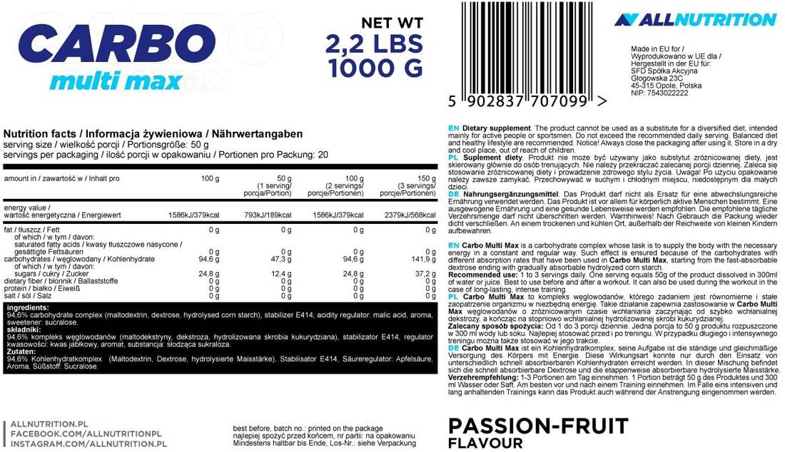 Carbo Multi Max – 3000 Gramm