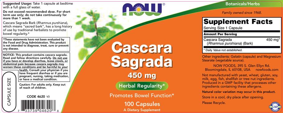 Cascara Sagrada 450 mg – 100 Kapseln