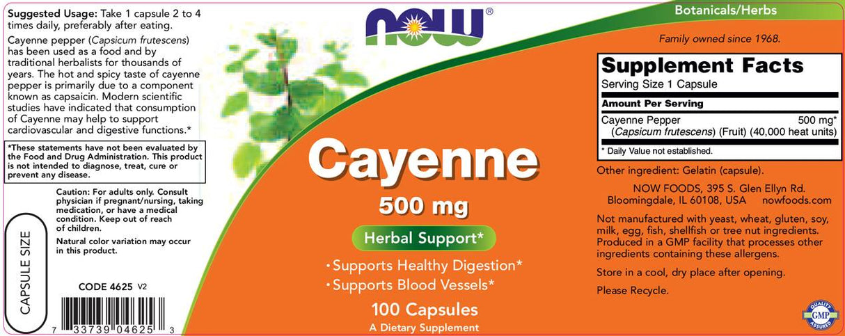 Cayenne 500 mg – 100 Kapseln