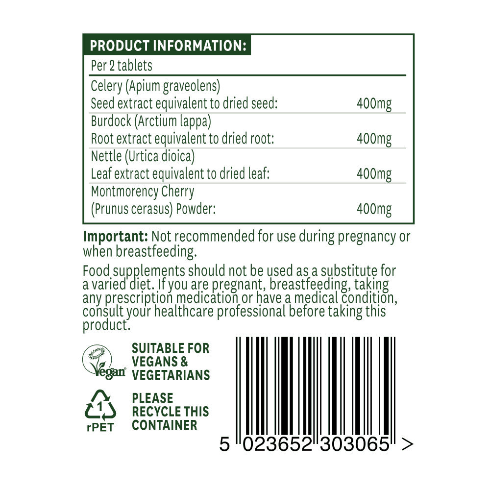 Sellerie-, Sauerkirsch-, Kletten- und Brennnesselsamen (Celery Seed Complex) 60 Tabletten NaturesAid