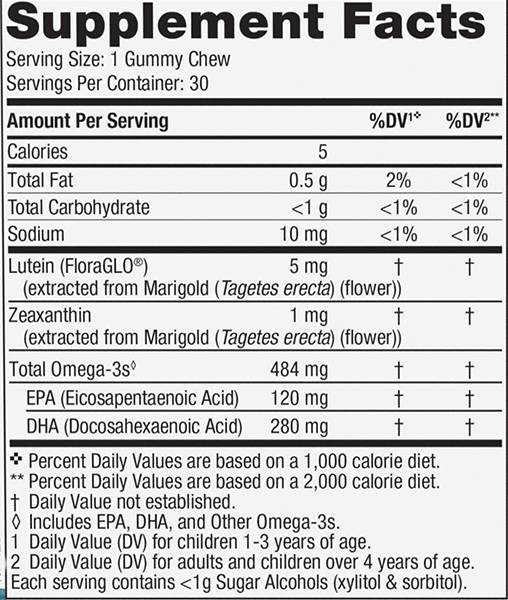 Augengesundheitsgummis für Kinder – 30 Kautabletten