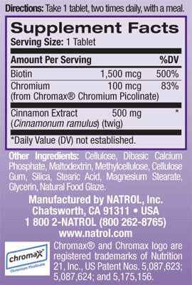 Zimt Biotin Chrom 60 Tabs.