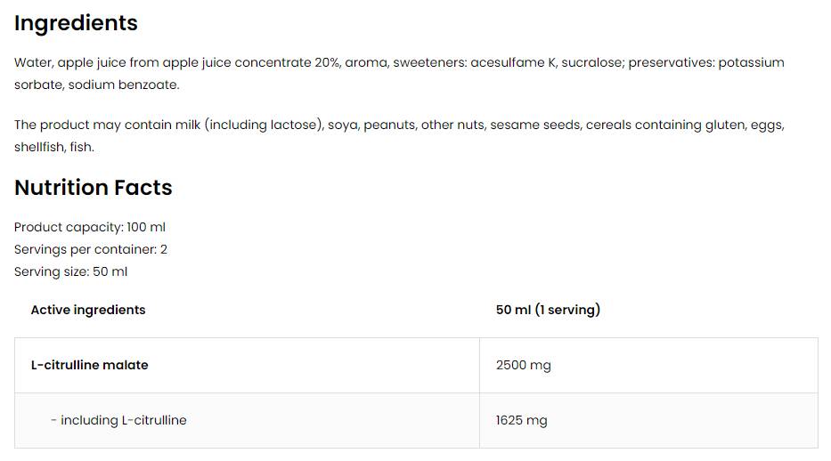 Citrullin-Schuss | 5000 mg L-Citrullin Malat 100 ml