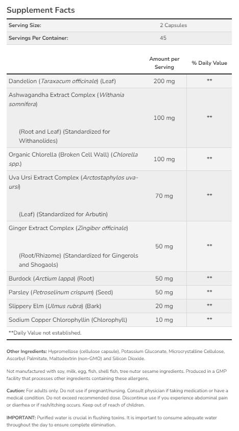 Reinigen & Entgiften | Leber- und Nierenunterstützung – 90 Kapseln