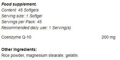 CoQ-10 200 mg Herzgesundheit 45 Kapseln