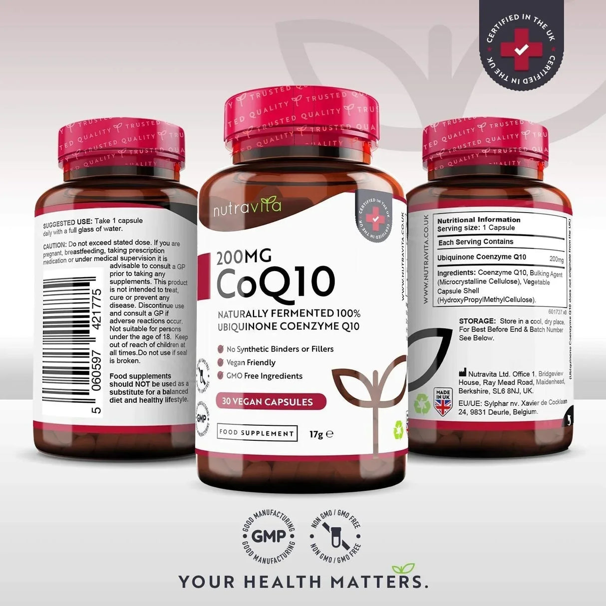 CoQ10 200 mg (Ubiquinon)/120 Kapseln, 120 Tage/ <tc>Nutravita</tc>