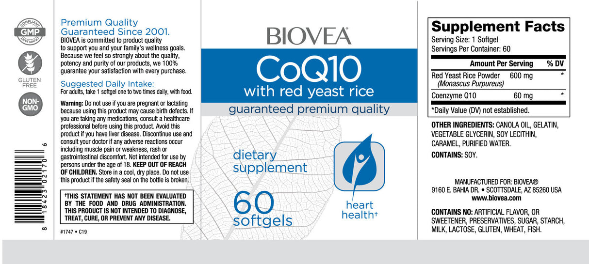 CoQ10 60 mg & roter Hefereis/60 Kapseln