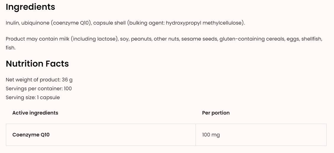 CoQ10/Ubichinon 100 mg 100 Kapseln