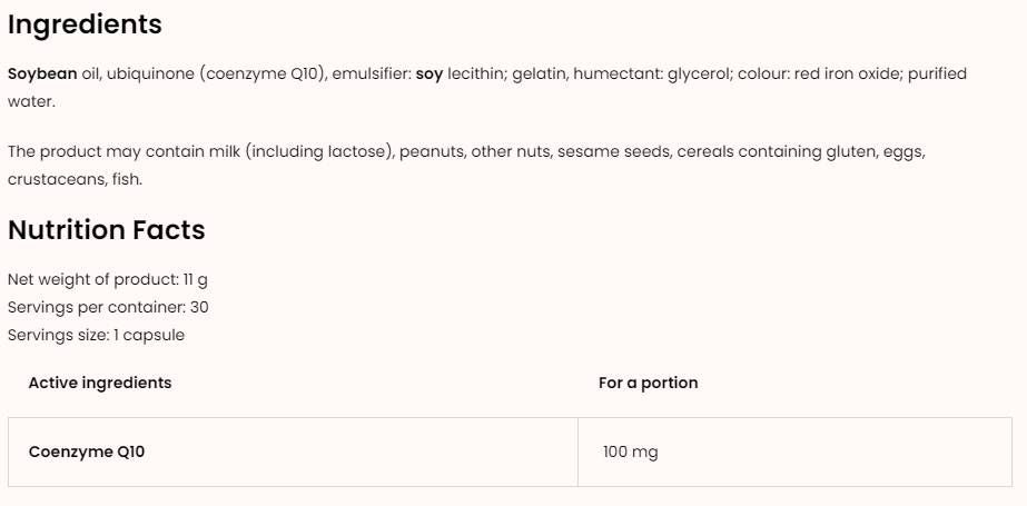 CoQ10/Ubichinon 100 mg – 30 Gelkapseln
