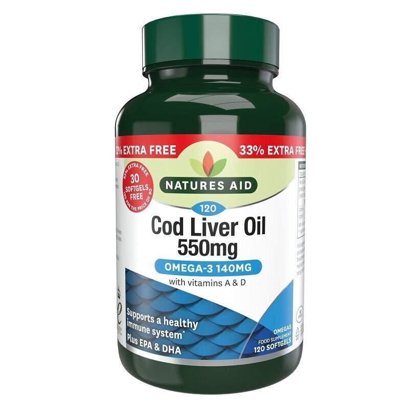 Lebertran 550 mg 120 Kapseln NaturesAid
