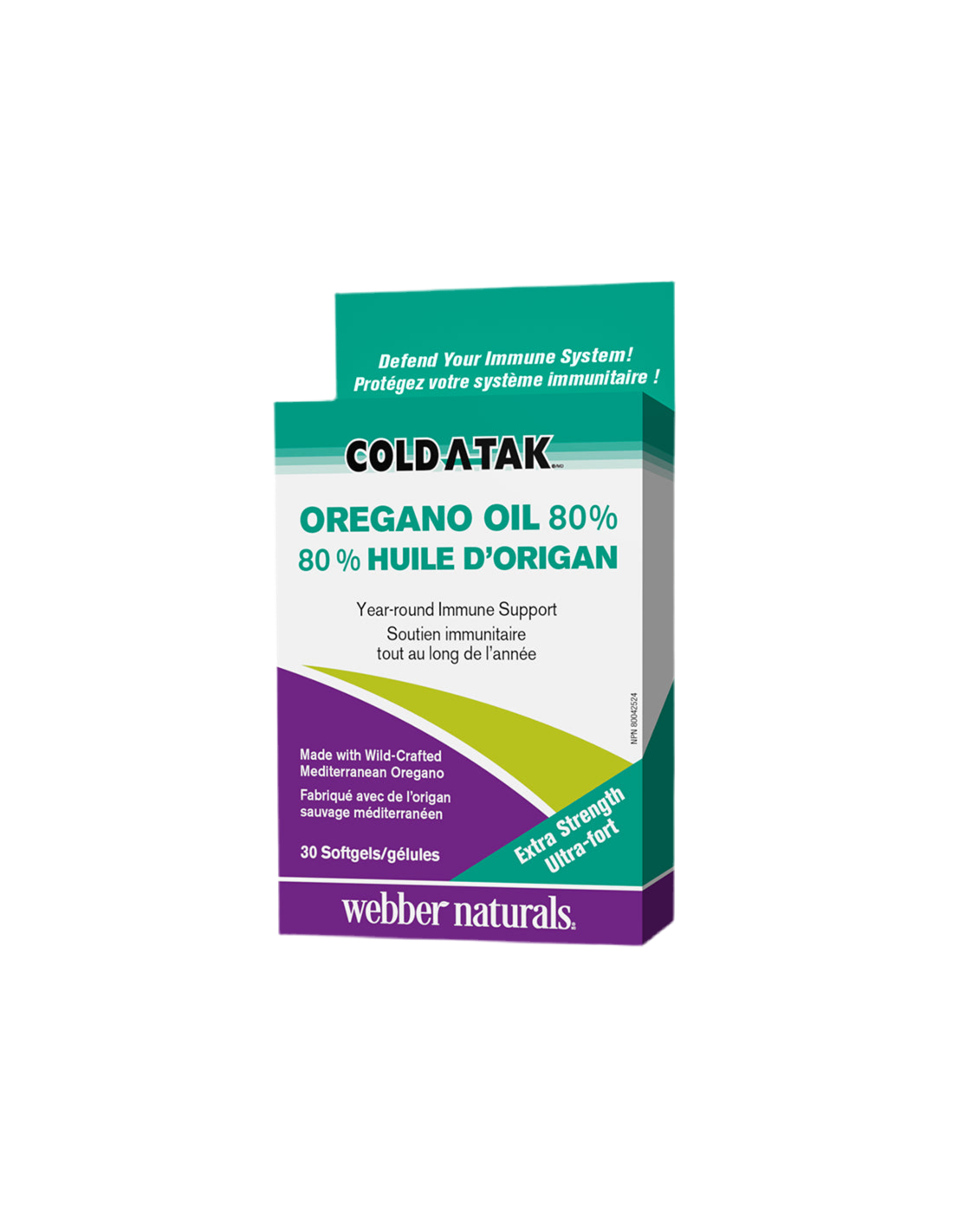 Cold-A-Tak® Oregano Oil Extra Strength/Oregano (Öl/80 % Carvacrol), 180 mg, 30 Softgelkapseln