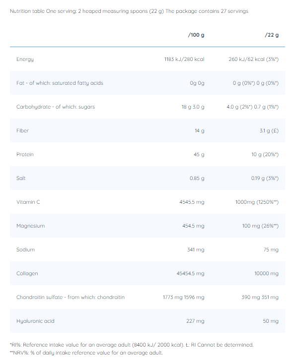 Kollagen+ Pulver | mit Hyaluronsäure, Chondroitin und Vitamin C – 600 Gramm