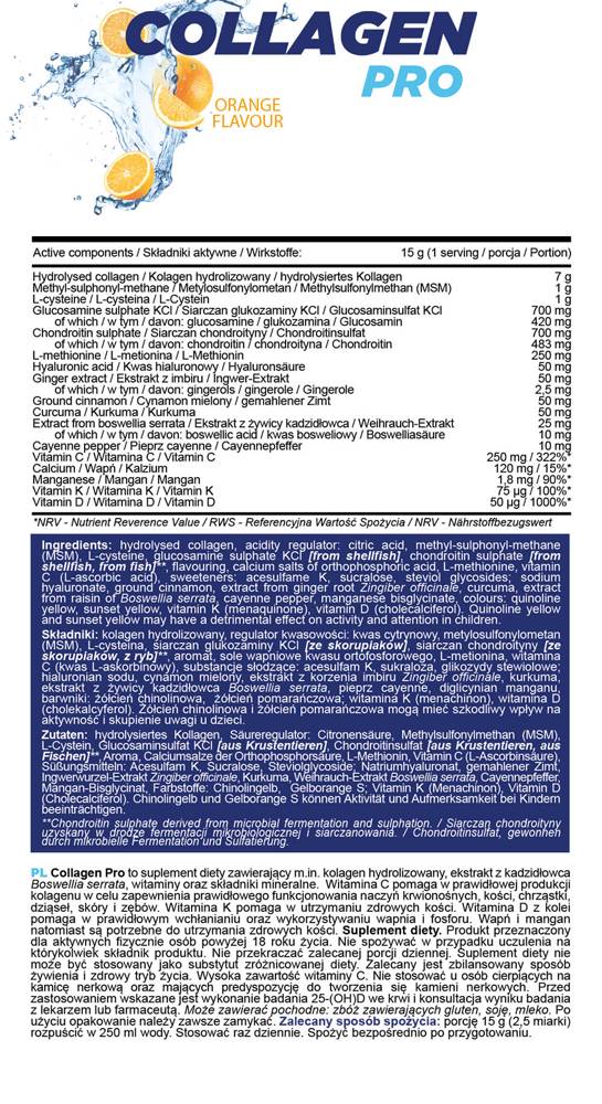 Collagen Pro Pulver | mit Glucosamin, Chondroitin, Hyaluron, Boswellia – 400 Gramm
