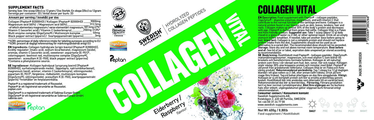Collagen Vital/Hydrolysierte Peptide – 400 Gramm
