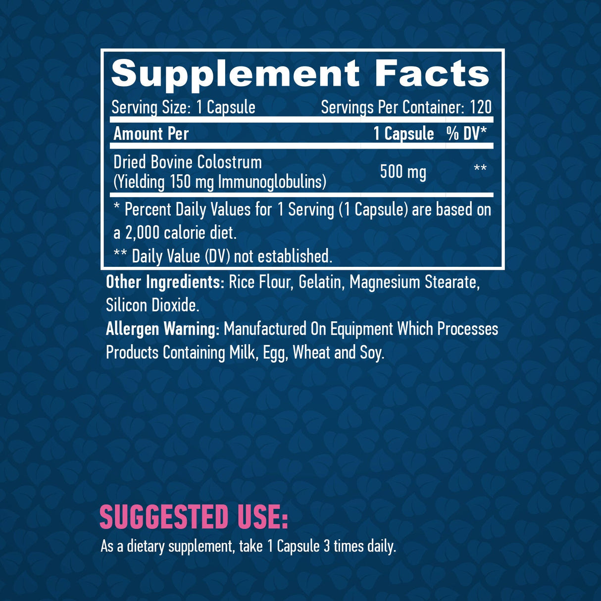Kolostrum 500 mg/120 Kapseln.