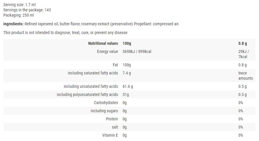 Kochspray/Butter – 250 ml