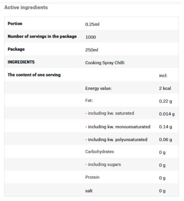 Kochspray - Chiliöl - 250 ml