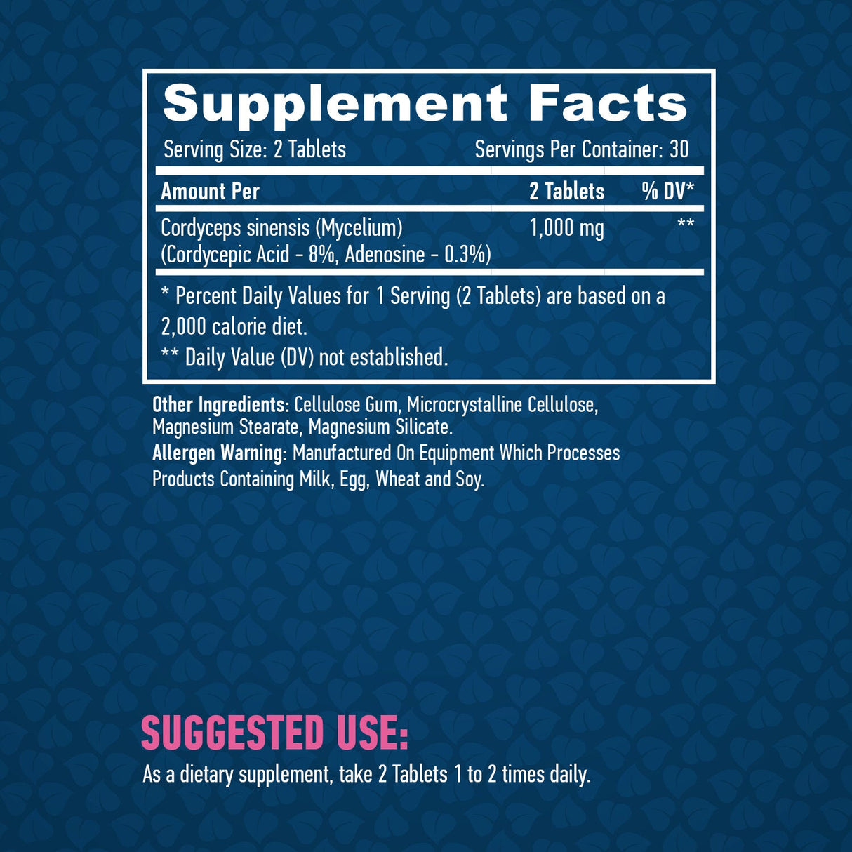 Cordyceps 500 mg/60 Tabletten.
