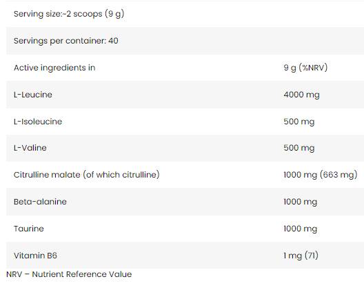 Kern-BCAA 8:1:1 | mit Citrullin und Beta-Alanin – 350 Gramm