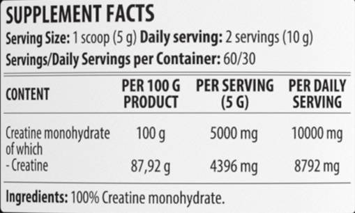 Kreatin-Monohydrat | 100 % reines Pulver – 300 Gramm