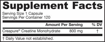 Kreatin-Monohydrat 800 mg 120 Kapseln
