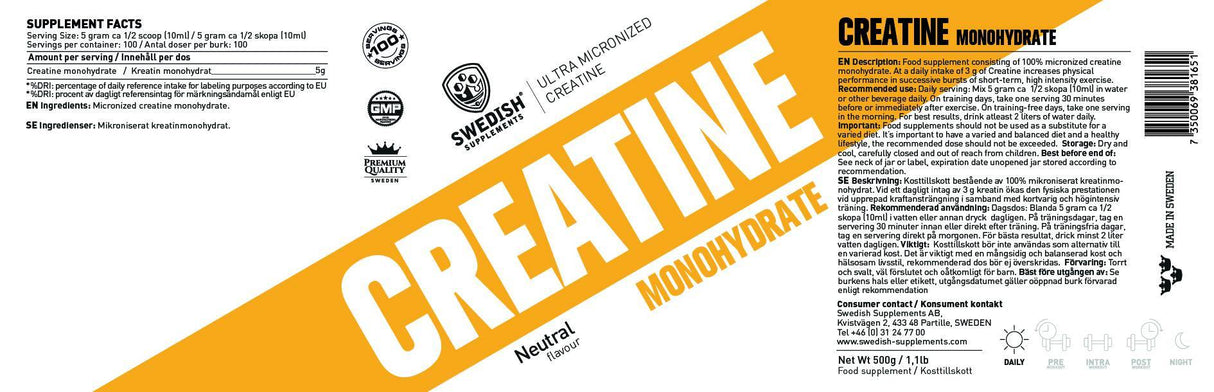 Kreatin-Monohydrat/extra mikronisiert – 250 Gramm