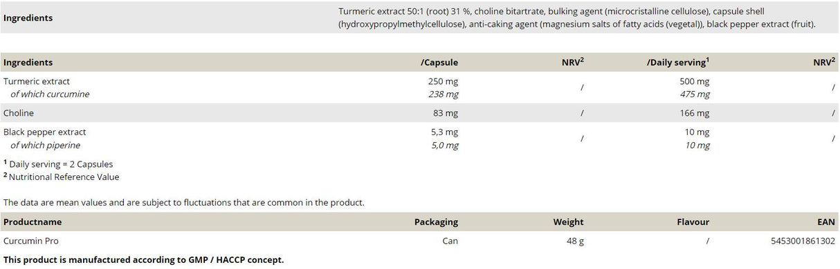 Curcumin Pro – 60 Kapseln