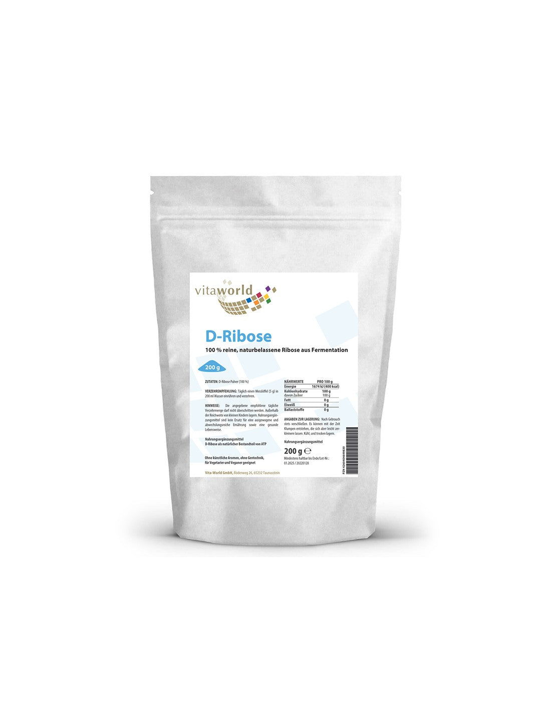Energie – D-Ribose, 200 g Pulver