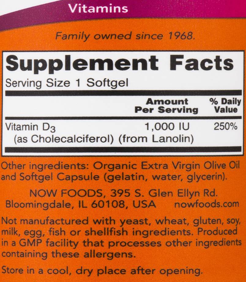 Vitamin D-3 1000 IE – 180 Gelkapseln
