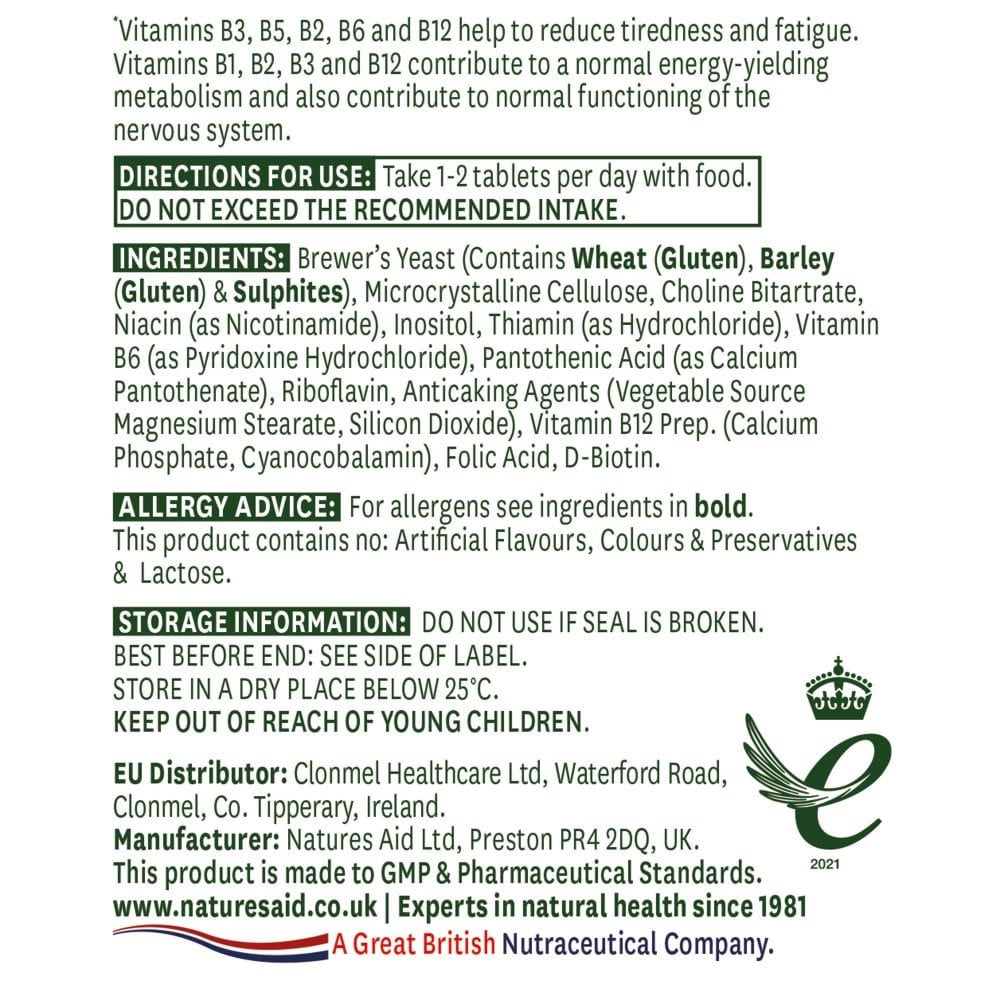Vitamin B-Komplex (Vitamin B-Komplex) 90 Tabletten NaturesAid