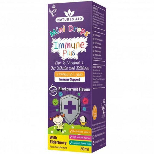 Immunformel mit Holundertropfen für Kinder (Mini Drops Immune Plus) 50 ml NaturesAid