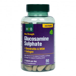 Max Strength Glucosaminsulfat | Plus Chondroitin, MSM und Kollagen – 90 Tabletten