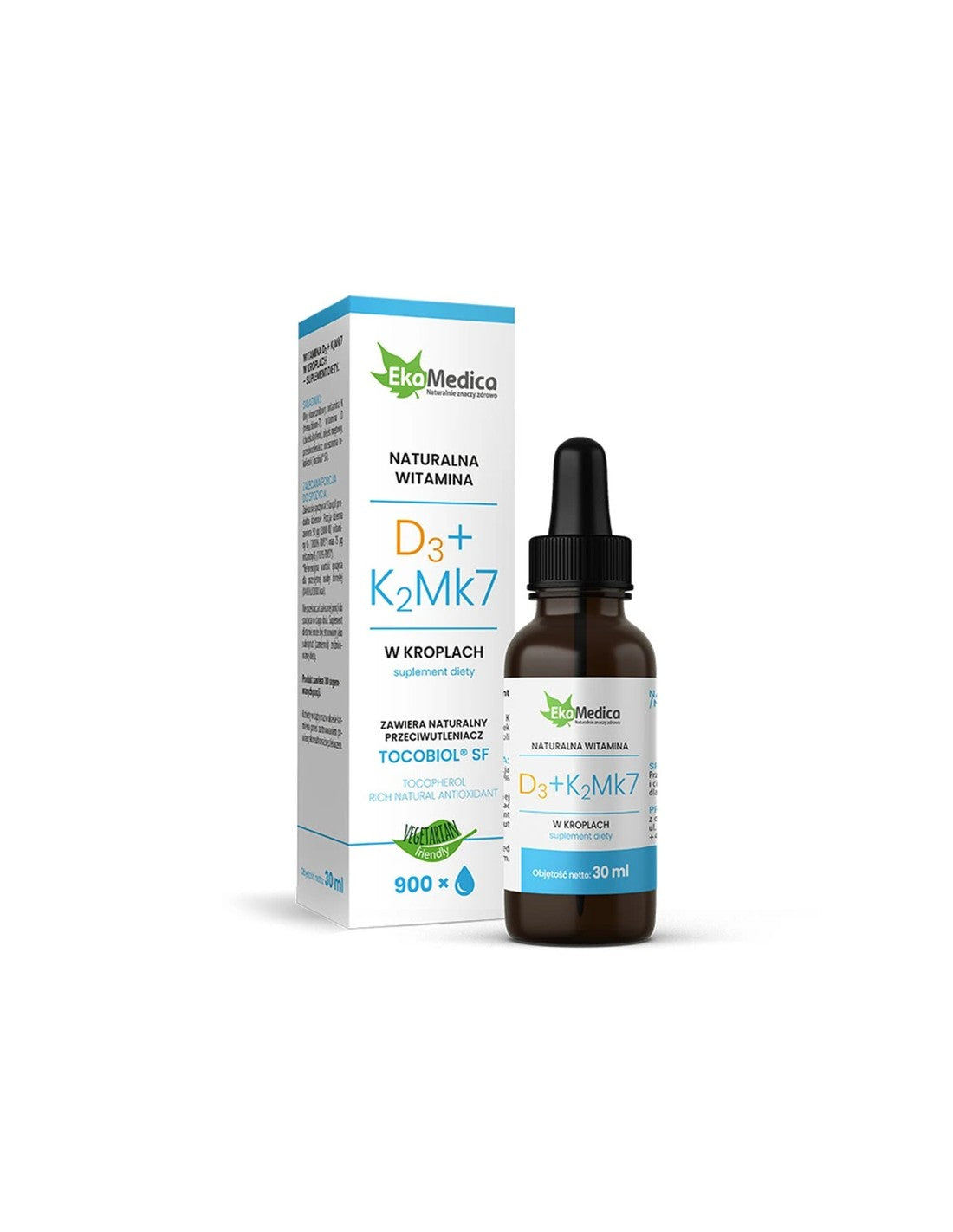 Knochen und Zähne – Vitamin D3 (10 µg/400 IE) und K2 (15 µg), 30 ml Tropfen