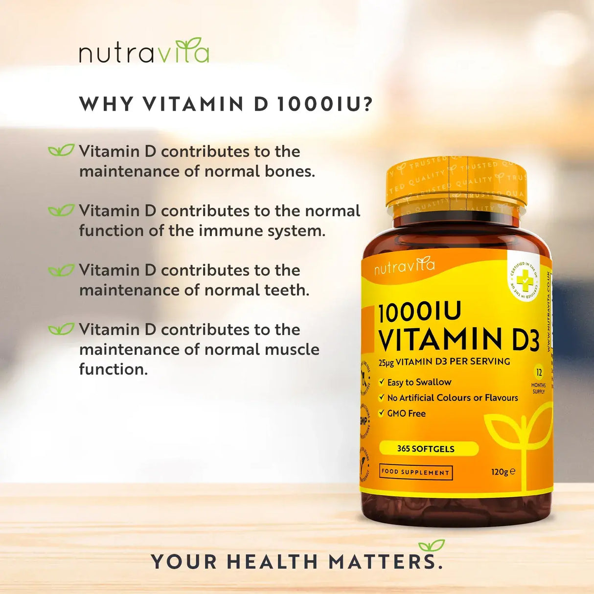 Vitamin D3 1000 IE (25 µg) 365 Weichkapseln