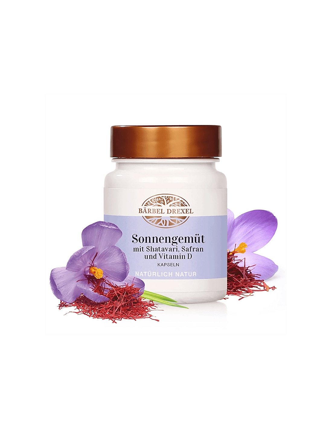 Shatavari, Safran und Vitamin D3 für Frauen – Hormongleichgewicht, Tonus, emotionale Gesundheit, 30 Kapseln